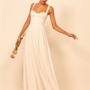 NWT Reformation HollyhockDress Ivory White Long Maxi Bridal Dress Gown $398 MSRP